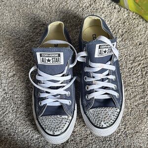 Converse Kids Navy Blue All Star Sneakers with White Accents